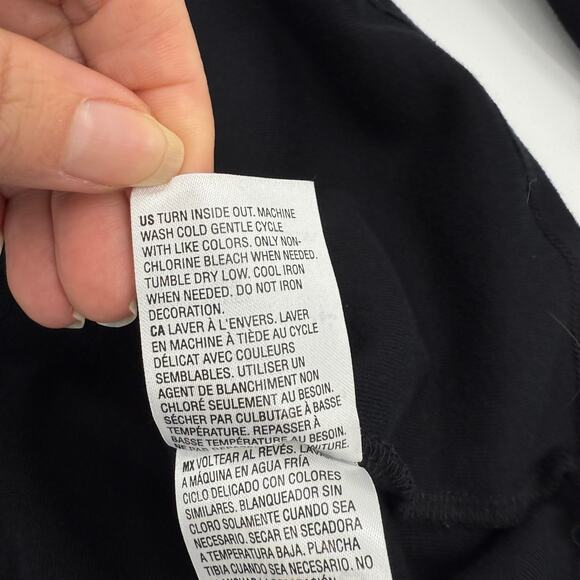 KAREN SCOTT Womens Shiny Cat Moon Shirt Size M Black 3/4 Sleeve Catlady Jersey - Picture 6 of 8